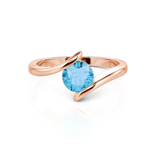 Jeulia Simple Bypass Custom Round Solitaire Ring
