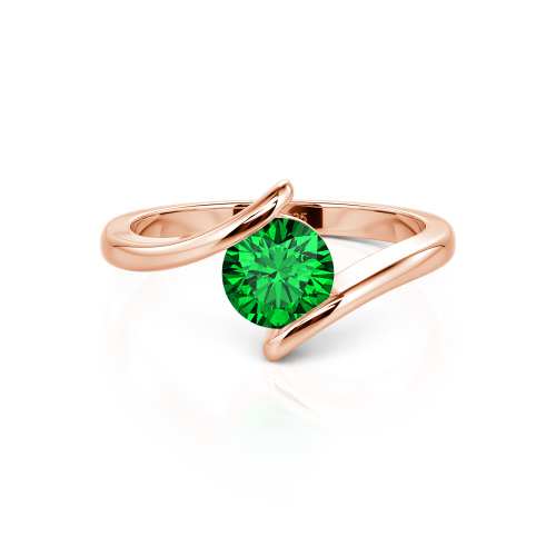 Jeulia Simple Bypass Custom Round Solitaire Ring
