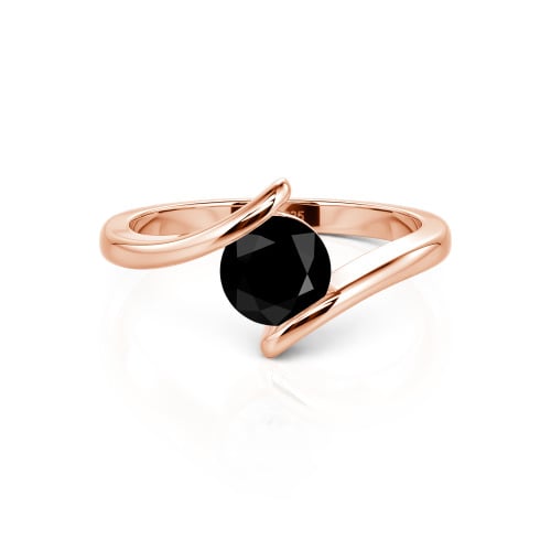 Jeulia Simple Bypass Custom Round Solitaire Ring