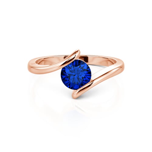 Jeulia Simple Bypass Custom Round Solitaire Ring