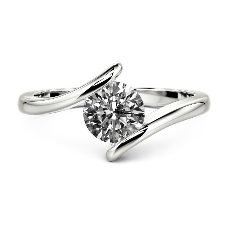 Jeulia Simple Bypass Custom Round Solitaire Ring