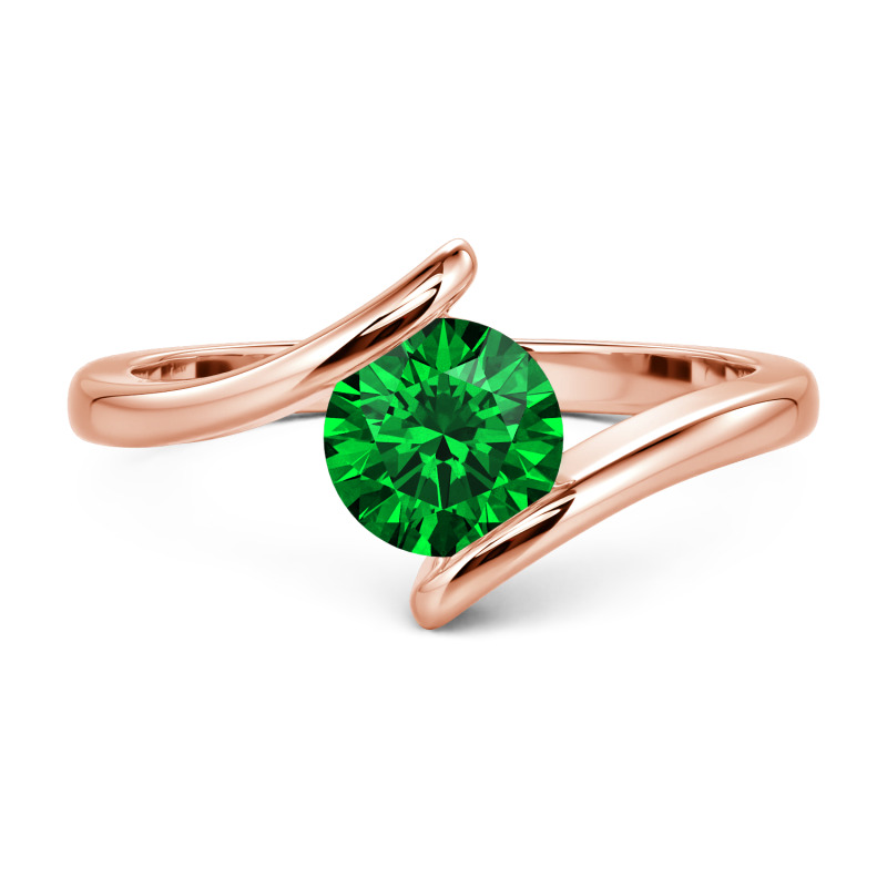 Jeulia Anillo Solitario Corte Redondo Personalizado Cruzado Sencillo