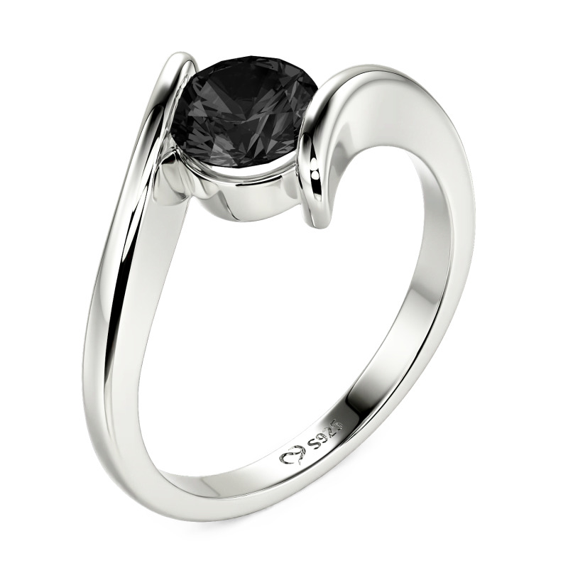 Jeulia Anillo Solitario Corte Redondo Personalizado Cruzado Sencillo