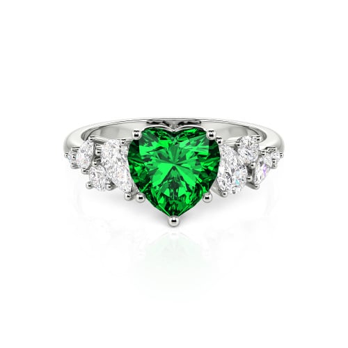 Jeulia Galactic Custom Heart Engagement Ring Sterling Silver