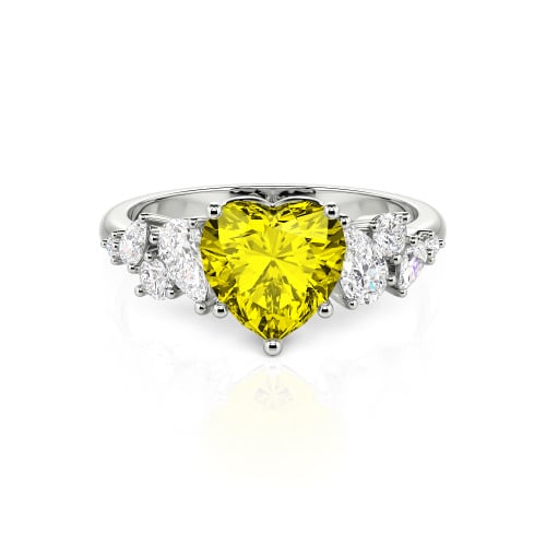Jeulia Galactic Custom Heart Engagement Ring Sterling Silver
