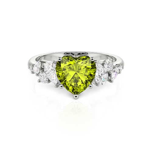 Jeulia Galactic Custom Heart Engagement Ring Sterling Silver