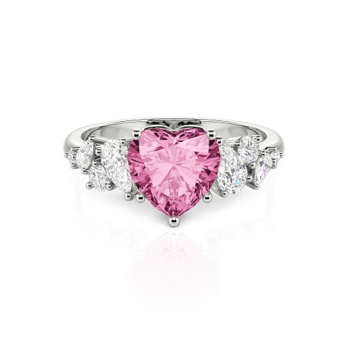 Jeulia Galactic Custom Heart Engagement Ring Sterling Silver