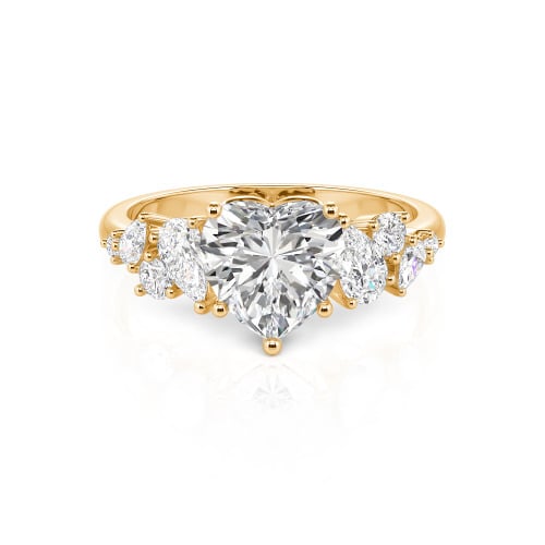 Jeulia Galactic Custom Heart Engagement Ring Sterling Silver