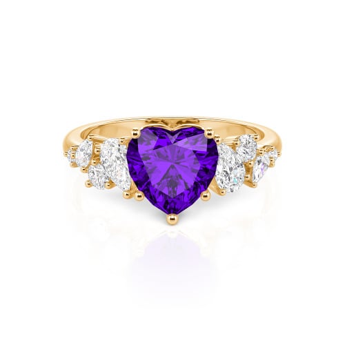 Jeulia Galactic Custom Heart Engagement Ring Sterling Silver