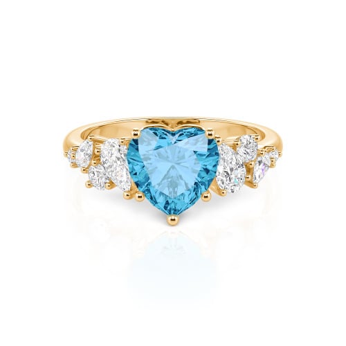 Jeulia Galactic Custom Heart Engagement Ring Sterling Silver