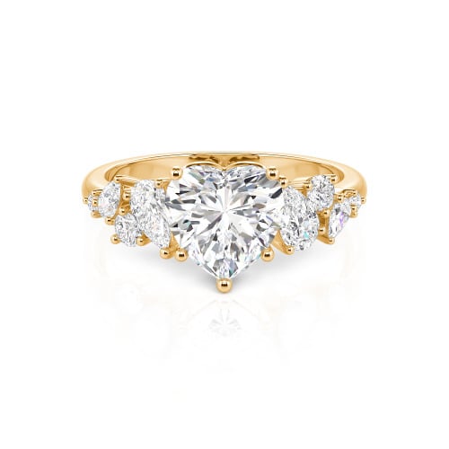 Jeulia Galactic Custom Heart Engagement Ring Sterling Silver