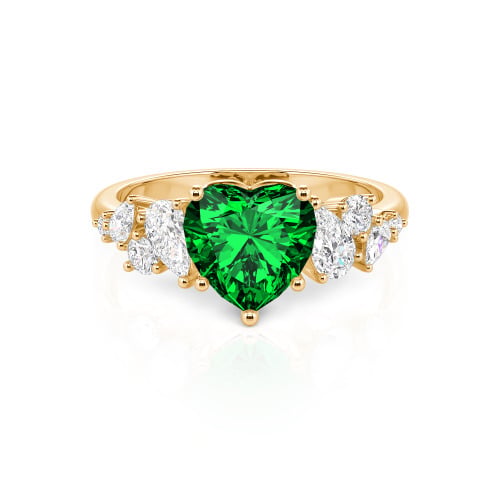 Jeulia Galactic Custom Heart Engagement Ring Sterling Silver