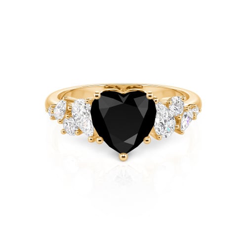Jeulia Galactic Custom Heart Engagement Ring Sterling Silver