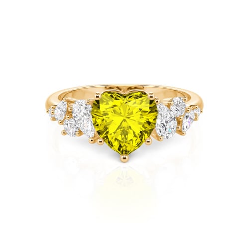Jeulia Galactic Custom Heart Engagement Ring Sterling Silver