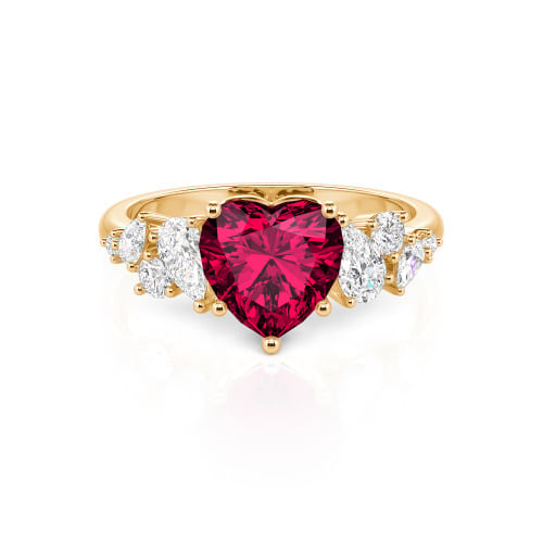 Jeulia Galactic Custom Heart Engagement Ring Sterling Silver