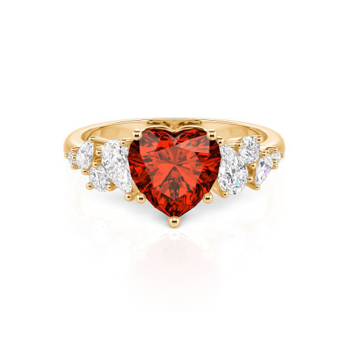 Jeulia Galactic Custom Heart Engagement Ring Sterling Silver