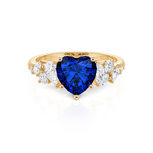 Jeulia Galactic Custom Heart Engagement Ring Sterling Silver