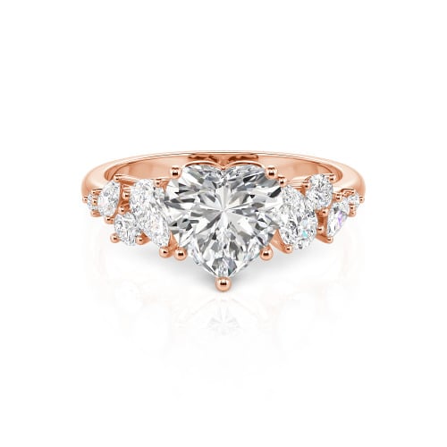 Jeulia Galactic Custom Heart Engagement Ring Sterling Silver