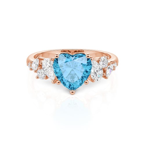 Jeulia Galactic Custom Heart Engagement Ring Sterling Silver