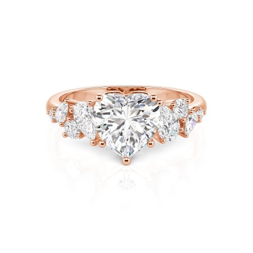 Jeulia Galactic Custom Heart Engagement Ring Sterling Silver