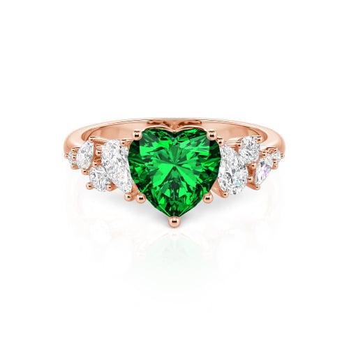 Jeulia Galactic Custom Heart Engagement Ring Sterling Silver