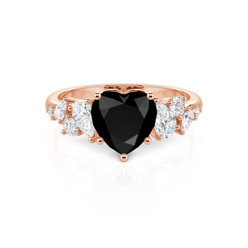 Jeulia Galactic Custom Heart Engagement Ring Sterling Silver