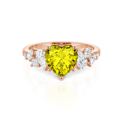 Jeulia Galactic Custom Heart Engagement Ring Sterling Silver