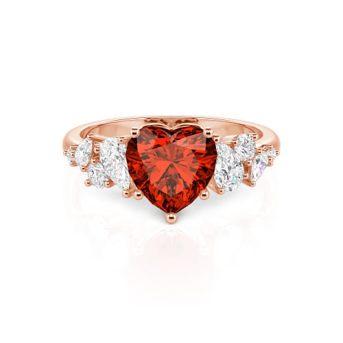 Jeulia Galactic Custom Heart Engagement Ring Sterling Silver