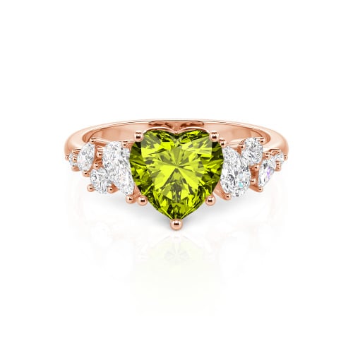 Jeulia Galactic Custom Heart Engagement Ring Sterling Silver