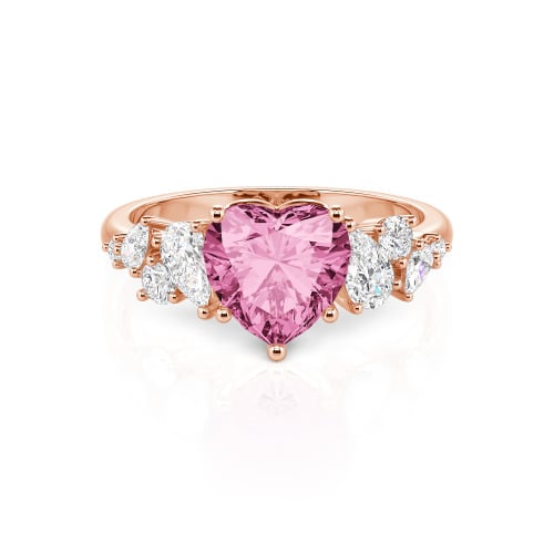 Jeulia Galactic Custom Heart Engagement Ring Sterling Silver