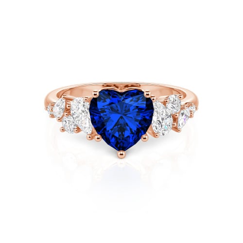 Jeulia Galactic Custom Heart Engagement Ring Sterling Silver