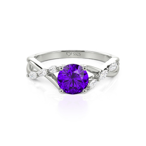 Jeulia Custom Engagement Ring with Twist Band Round Cut