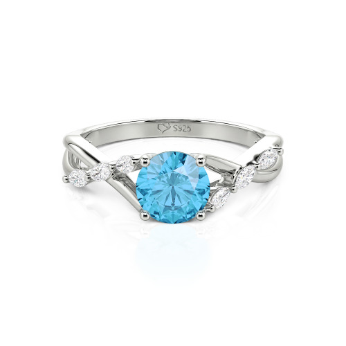 Jeulia Custom Engagement Ring with Twist Band Round Cut