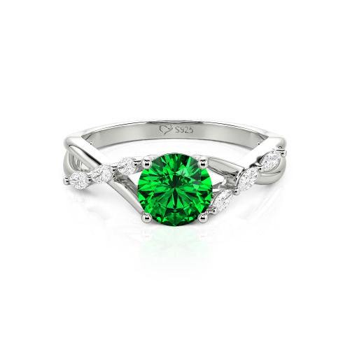 Jeulia Custom Engagement Ring with Twist Band Round Cut