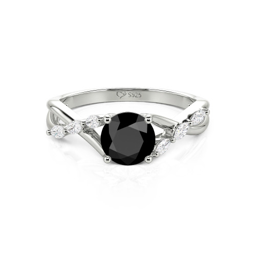 Jeulia Custom Engagement Ring with Twist Band Round Cut