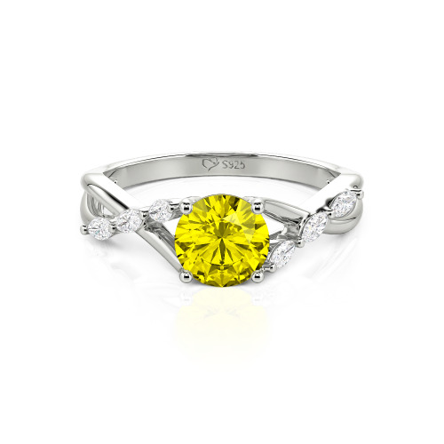 Jeulia Custom Engagement Ring with Twist Band Round Cut