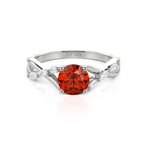 Jeulia Custom Engagement Ring with Twist Band Round Cut