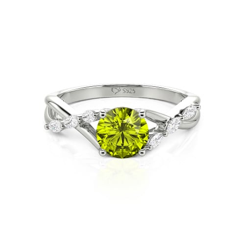 Jeulia Custom Engagement Ring with Twist Band Round Cut