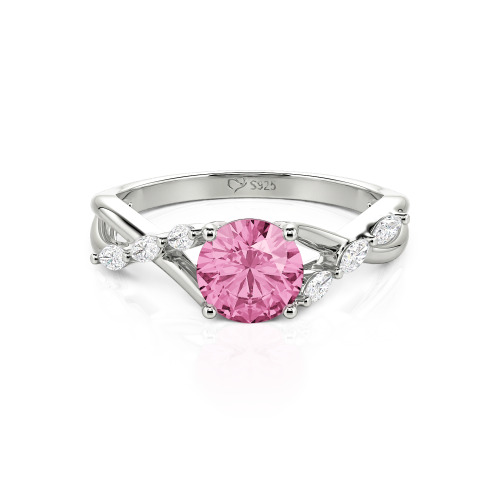 Jeulia Custom Engagement Ring with Twist Band Round Cut