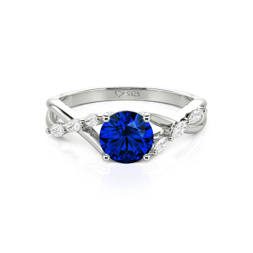 Jeulia Custom Engagement Ring with Twist Band Round Cut