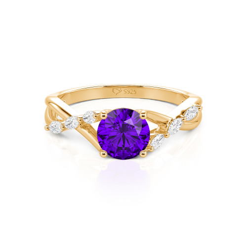 Jeulia Custom Engagement Ring with Twist Band Round Cut