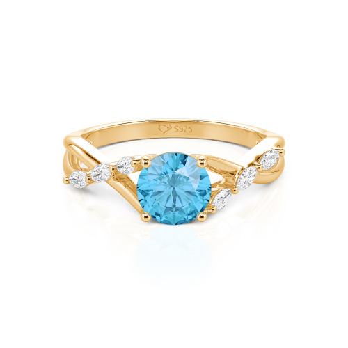 Jeulia Custom Engagement Ring with Twist Band Round Cut
