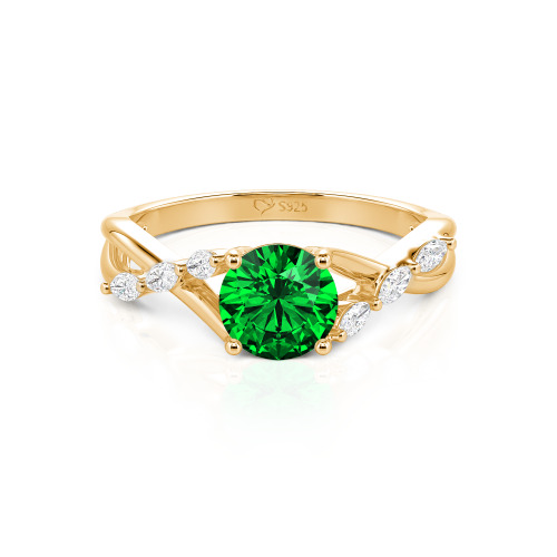 Jeulia Custom Engagement Ring with Twist Band Round Cut