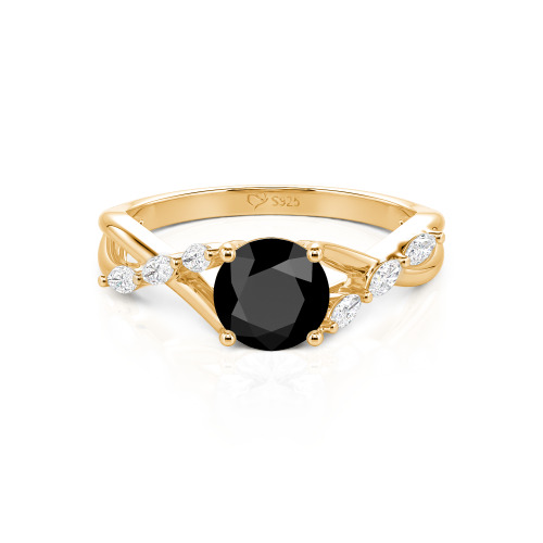 Jeulia Custom Engagement Ring with Twist Band Round Cut