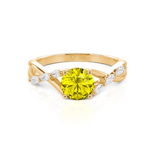 Jeulia Custom Engagement Ring with Twist Band Round Cut