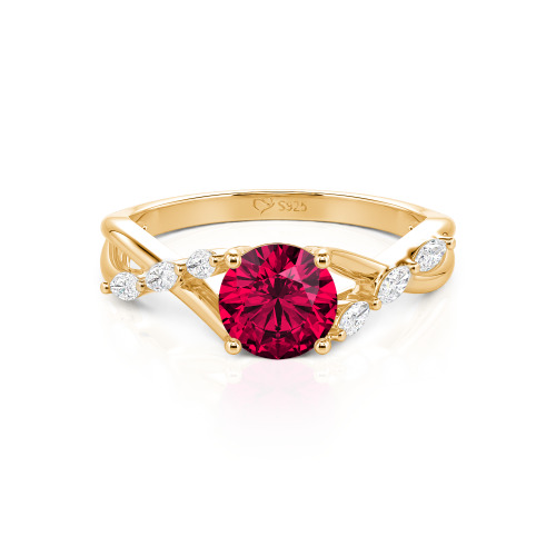 Jeulia Custom Engagement Ring with Twist Band Round Cut
