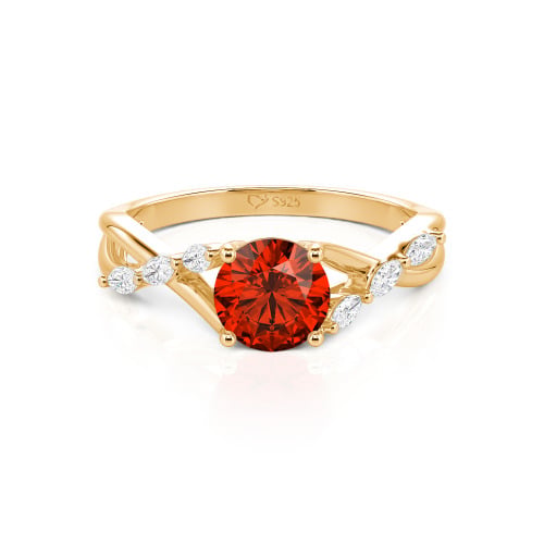 Jeulia Custom Engagement Ring with Twist Band Round Cut