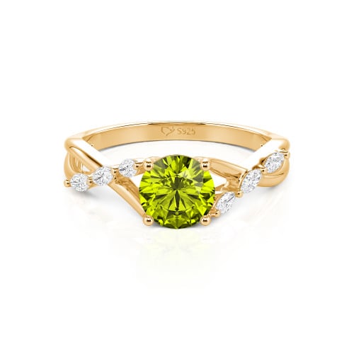 Jeulia Custom Engagement Ring with Twist Band Round Cut