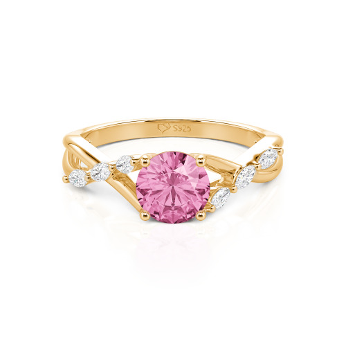 Jeulia Custom Engagement Ring with Twist Band Round Cut