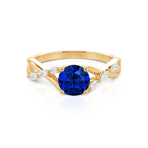 Jeulia Custom Engagement Ring with Twist Band Round Cut
